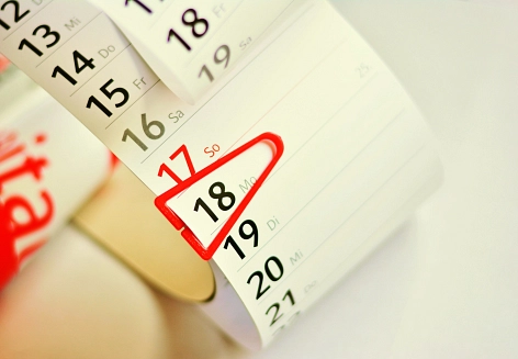 Ein Tag im Kalender markiert