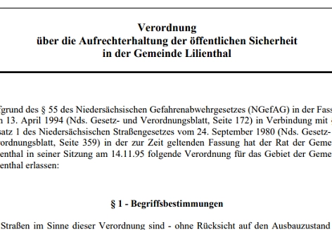 Gefahrenabwehrverordnung Vorschau